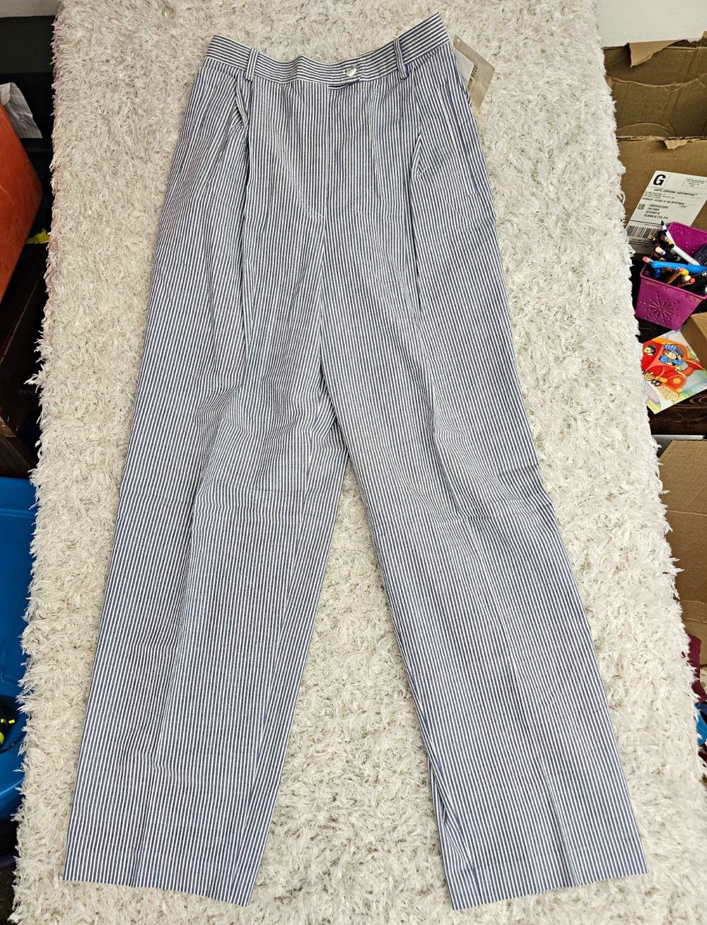 Vintage Austin Reed Seasucker Pants Womens Size 8 NWT Made in USA Wide Leg money